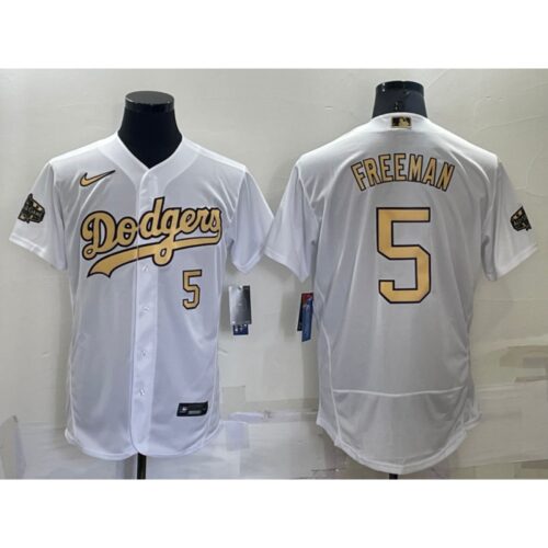68635f8b37dc4_1 Men's Los Angeles Dodgers #5 Freddie Freeman 2022 All-Star White Flex Base Stitched Baseball Jersey