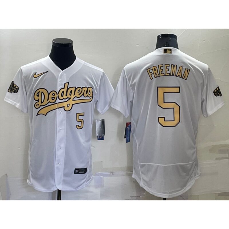 68635f8b37dc4_1 Men's Los Angeles Dodgers #5 Freddie Freeman 2022 All-Star White Flex Base Stitched Baseball Jersey