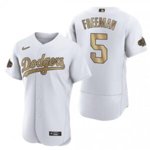 68635f8e87790_1 Men's Los Angeles Dodgers #5 Freddie Freeman 2022 All-Star White Flex Base Stitched Baseball Jersey