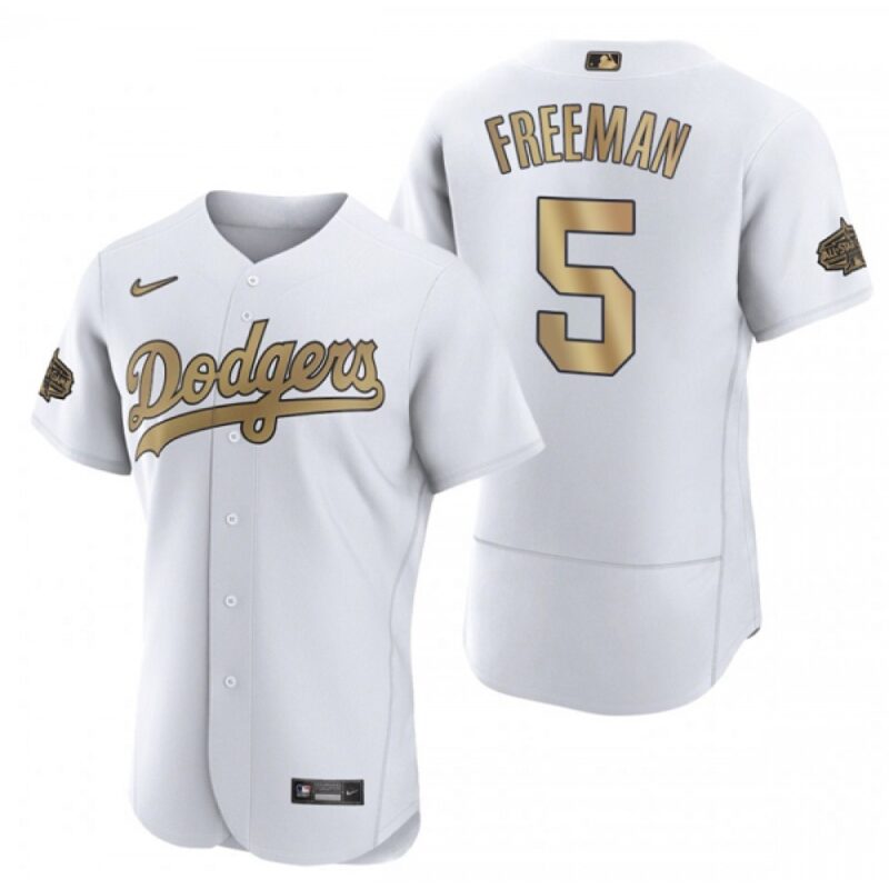 68635f8e87790_1 Men's Los Angeles Dodgers #5 Freddie Freeman 2022 All-Star White Flex Base Stitched Baseball Jersey