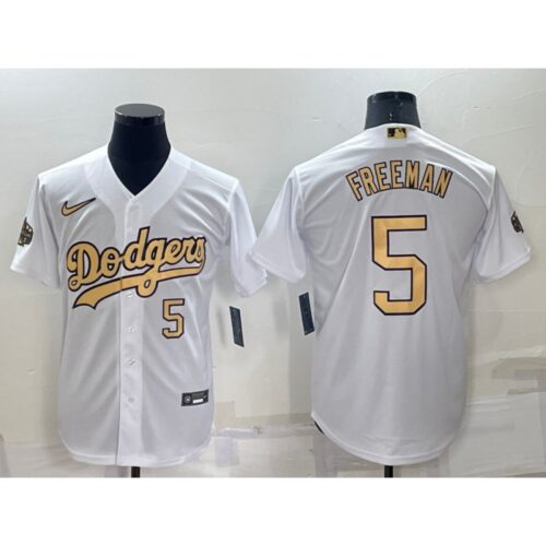 68635f91ea31c_1 Men's Los Angeles Dodgers #5 Freddie Freeman 2022 All-Star White Cool Base Stitched Baseball Jersey