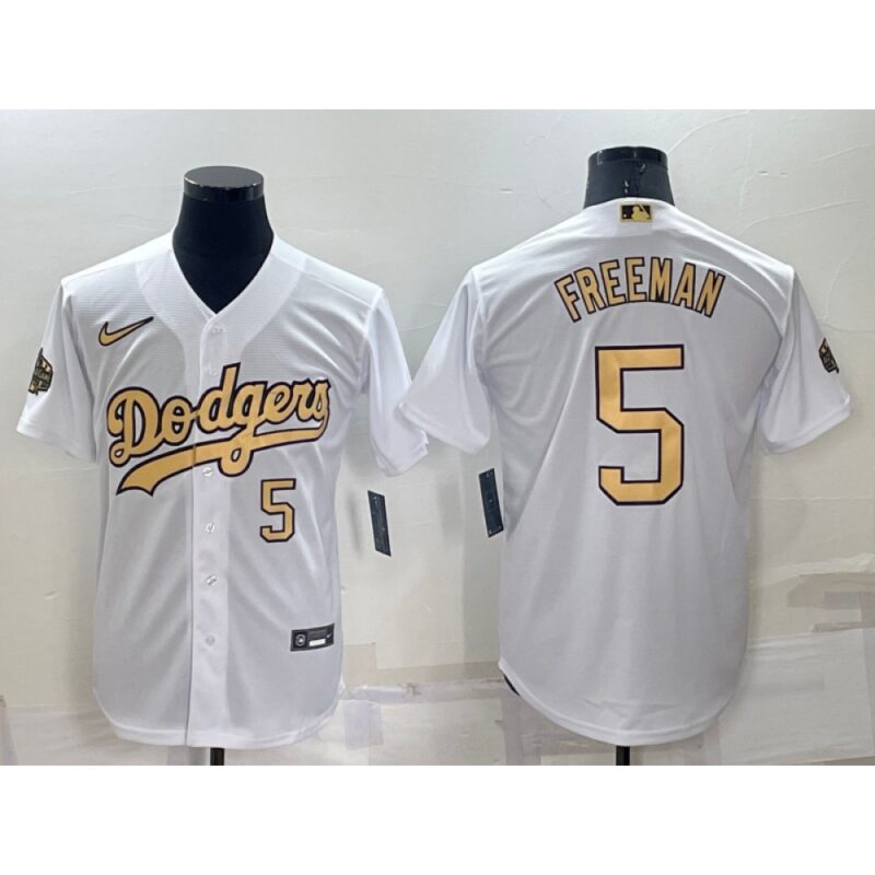 68635f91ea31c_1 Men's Los Angeles Dodgers #5 Freddie Freeman 2022 All-Star White Cool Base Stitched Baseball Jersey
