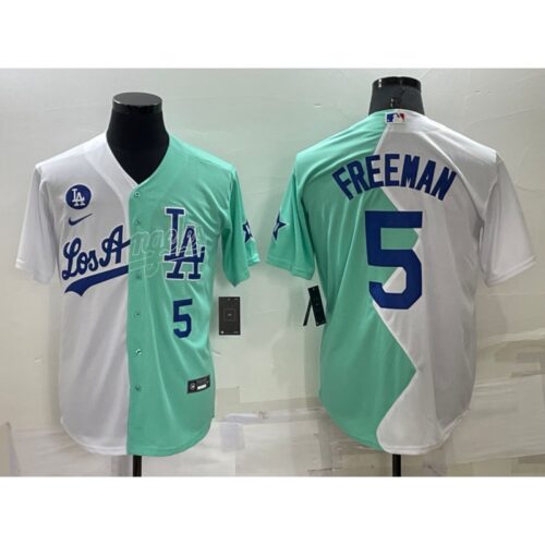 68635fa0a3e78_1 Men's Los Angeles Dodgers #5 Freddie Freeman 2022 All-Star White/Green Cool Base Stitched Baseball Jersey