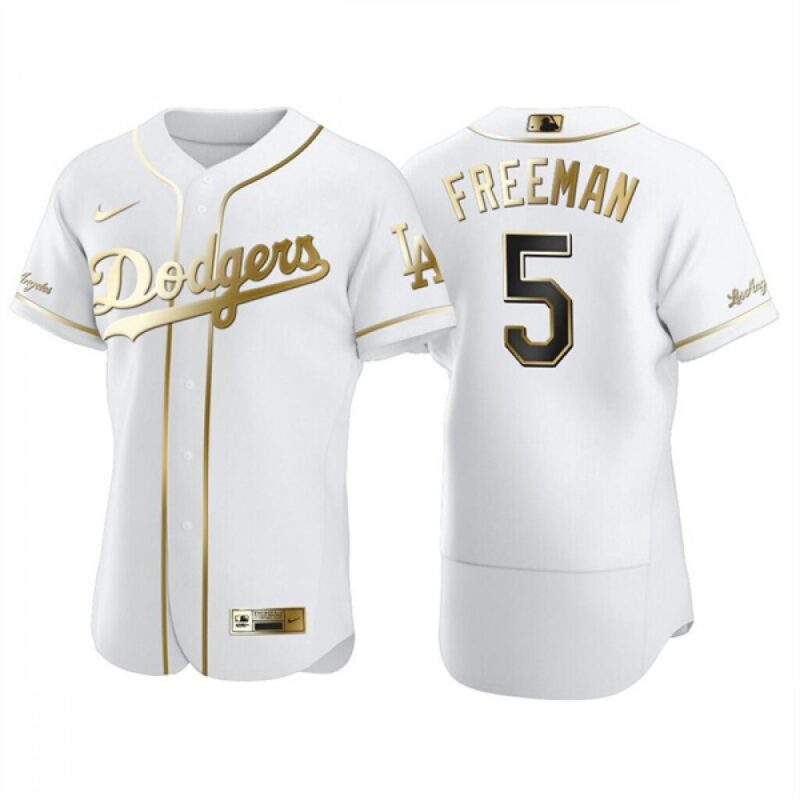 68635fae3b1ba_1 Men's Los Angeles Dodgers #5 Freddie Freeman White Golden Flex Base Stitched Jersey