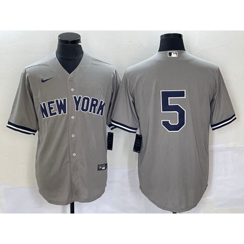68635fb198572_1 Men's New York Yankees #5 Joe DiMaggio Grey Cool Base Stitched Baseball Jersey