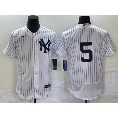 68635fb83c6e8_1 Men's New York Yankees #5 Joe DiMaggio White Flex Base Stitched Baseball Jersey