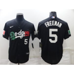 68635fd99ec4d_1 Men's Los Angeles Dodgers #5 Freddie Freeman Black Cool Base Stitched Baseball Jersey