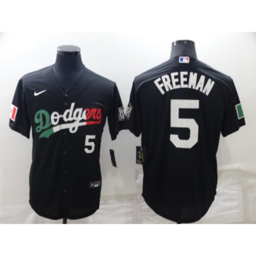 68635fd99ec4d_1 Men's Los Angeles Dodgers #5 Freddie Freeman Black Cool Base Stitched Baseball Jersey