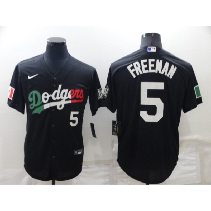 68635fd99ec4d_1 Men's Los Angeles Dodgers #5 Freddie Freeman Black Cool Base Stitched Baseball Jersey