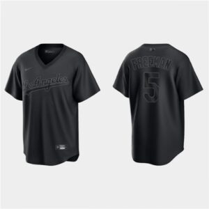 68635fdcd6ecf_1 Men's Los Angeles Dodgers #5 Freddie Freeman Black Pitch Black Fashion Replica Stitched Jersey
