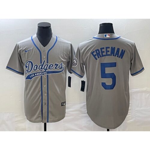 68635fe35d991_1 Men's Los Angeles Dodgers #5 Freddie Freeman Gray Cool Base Stitched Baseball Jersey