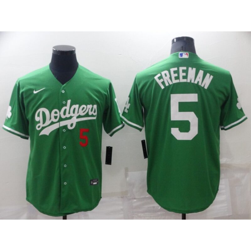 68635fe6a61bf_1 Men's Los Angeles Dodgers #5 Freddie Freeman Green Stitched Baseball Jersey