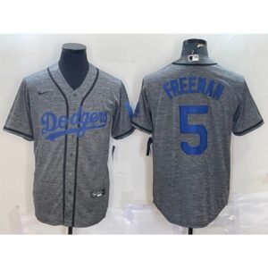 68635fed1f8ed_1 Men's Los Angeles Dodgers #5 Freddie Freeman Grey Cool Base Stitched Jersey