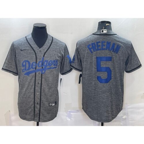 68635fed1f8ed_1 Men's Los Angeles Dodgers #5 Freddie Freeman Grey Cool Base Stitched Jersey