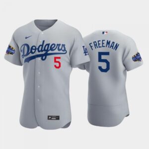 68635ff9e33a8_1 Men's Los Angeles Dodgers #5 Freddie Freeman Grey 2022-23 All-Star Game Flex Base Stitched Baseball Jersey