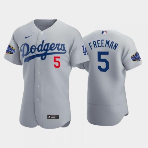 68635ff9e33a8_1 Men's Los Angeles Dodgers #5 Freddie Freeman Grey 2022-23 All-Star Game Flex Base Stitched Baseball Jersey