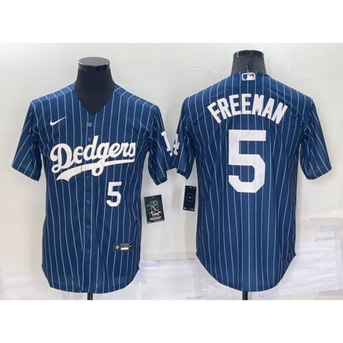 6863600adae41_1 Men's Los Angeles Dodgers #5 Freddie Freeman Navy Cool Base Stitched Jersey
