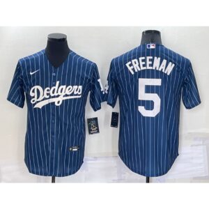 6863600e3d116_1 Men's Los Angeles Dodgers #5 Freddie Freeman Navy Cool Base Stitched Jersey