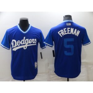 686360305115a_1 Men's Los Angeles Dodgers #5 Freddie Freeman Royal Stitched Baseball Jersey
