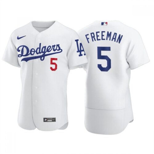68636036d9af3_1 Men's Los Angeles Dodgers #5 Freddie Freeman White Flex Base Stitched Jersey