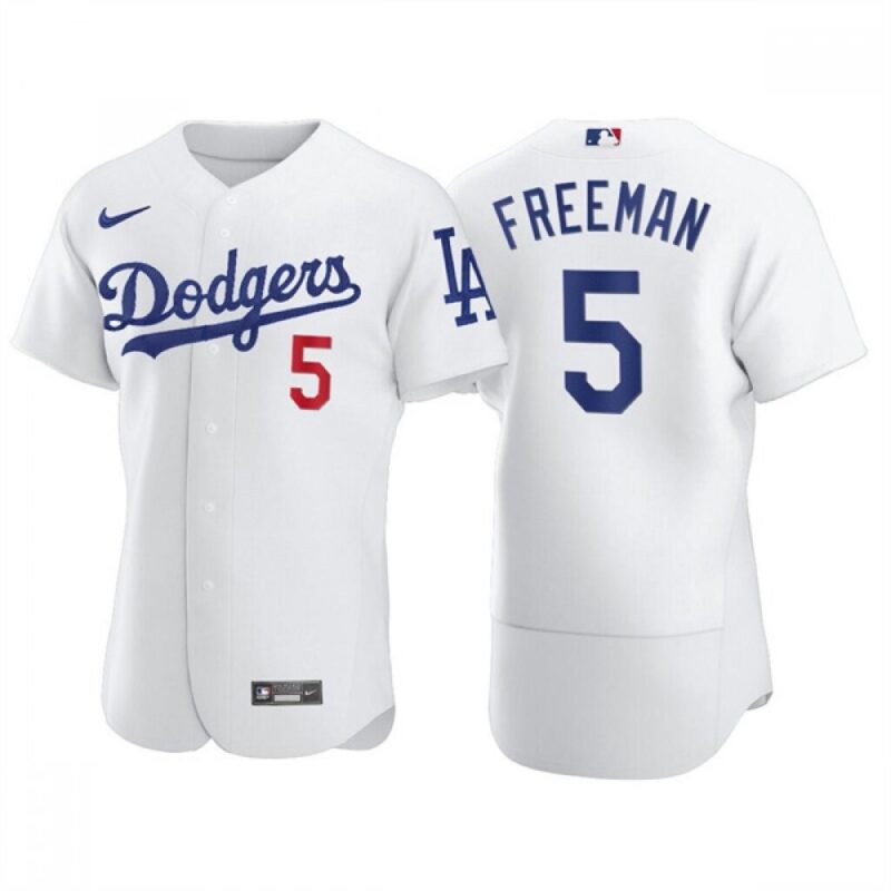 68636036d9af3_1 Men's Los Angeles Dodgers #5 Freddie Freeman White Flex Base Stitched Jersey