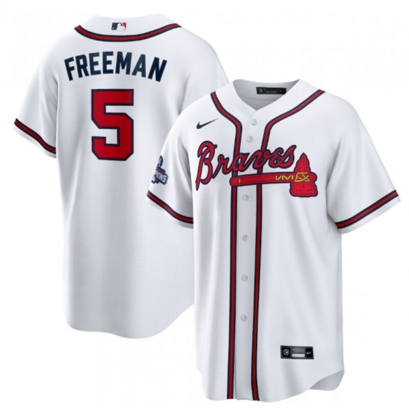 686360db5d6ff_1 Men's Atlanta Braves #5 Freddie Freeman 2021 White World Series Champions Cool Base Stitched Jersey