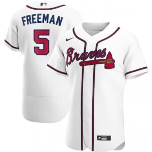686360e89515d_1 Men's Atlanta Braves #5 Freddie Freeman White Flex Base Stitched Jersey