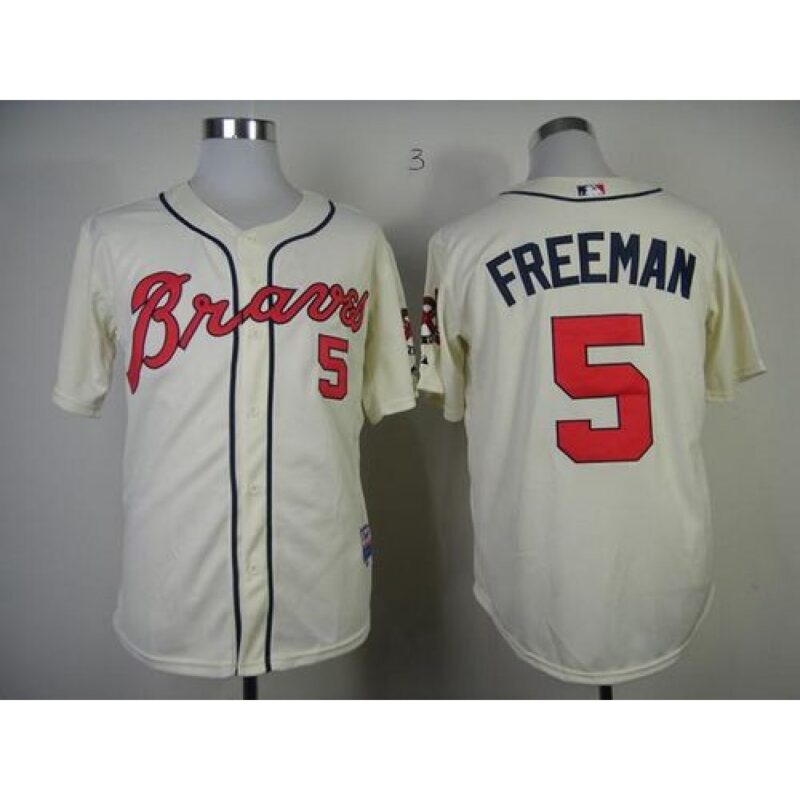 686360f9cc1af_1 Braves #5 Freddie Freeman Cream Alternate Cool Base Stitched MLB Jersey