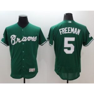 6863610486a8c_1 Braves #5 Freddie Freeman Green Celtic Flexbase Authentic Collection Stitched MLB Jersey
