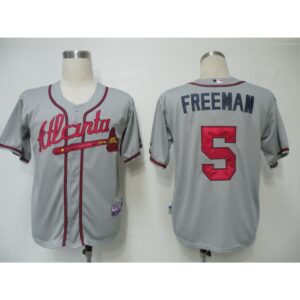 6863610b7f123_1 Braves #5 Freddie Freeman Grey Cool Base Stitched MLB Jersey