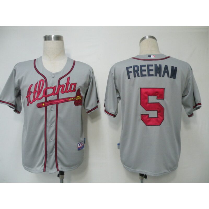 6863610b7f123_1 Braves #5 Freddie Freeman Grey Cool Base Stitched MLB Jersey