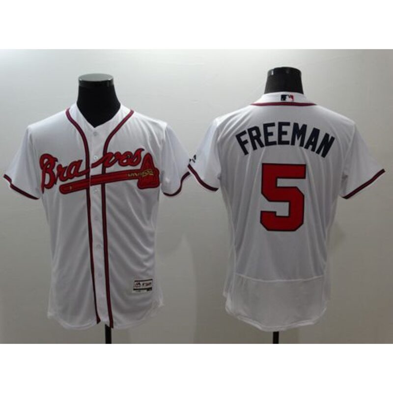 68636123ebe73_1 Braves #5 Freddie Freeman White Flexbase Authentic Collection Stitched MLB Jersey