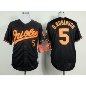 686361311537d_1 Orioles #5 Brooks Robinson Black Cool Base Stitched MLB Jersey