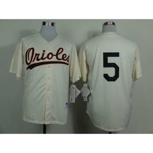 6863613ada910_1 Orioles #5 Brooks Robinson Cream 1954 Turn Back The Clock Stitched MLB Jersey