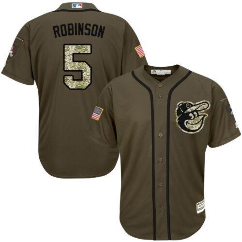 6863613de1203_1 Orioles #5 Brooks Robinson Green Salute to Service Stitched MLB Jersey