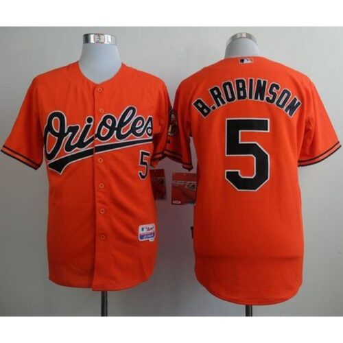 686361414003d_1 Orioles #5 Brooks Robinson Orange Cool Base Stitched MLB Jersey