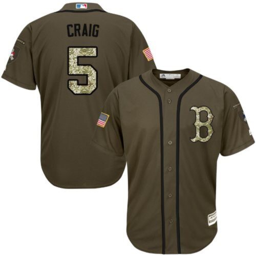 686361e1984a5_1 Red Sox #5 Allen Craig Green Salute to Service Stitched Grey Jersey