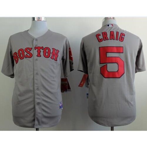 686361e7203d0_1 Red Sox #5 Allen Craig Grey Cool Base Stitched MLB Jersey