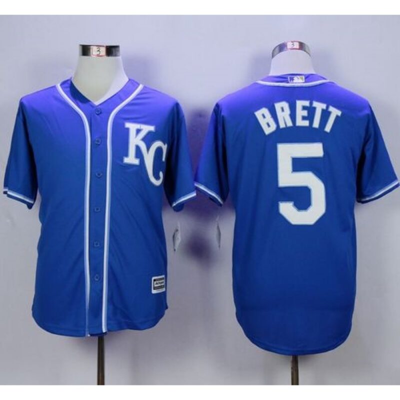 686361f755fa5_1 Royals #5 George Brett Blue Alternate 2 New Cool Base Stitched MLB Jersey