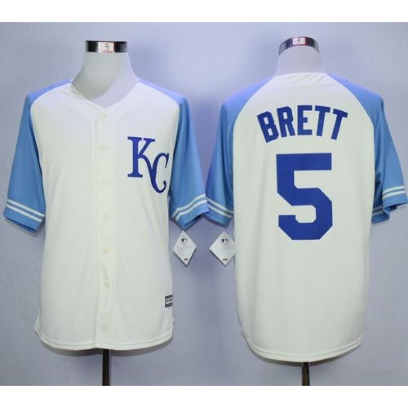 686361fabc38d_1 Royals #5 George Brett Cream Exclusive Vintage Stitched MLB Jersey