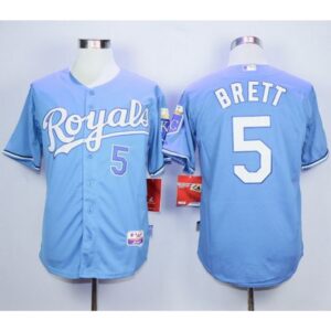 6863620de8a5e_1 Royals #5 George Brett Light Blue Alternate Cool Base Stitched MLB Jersey