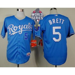 686362112cebb_1 Royals #5 George Brett Light Blue Alternate Cool Base W/2015 World Series Patch Stitched MLB Jersey