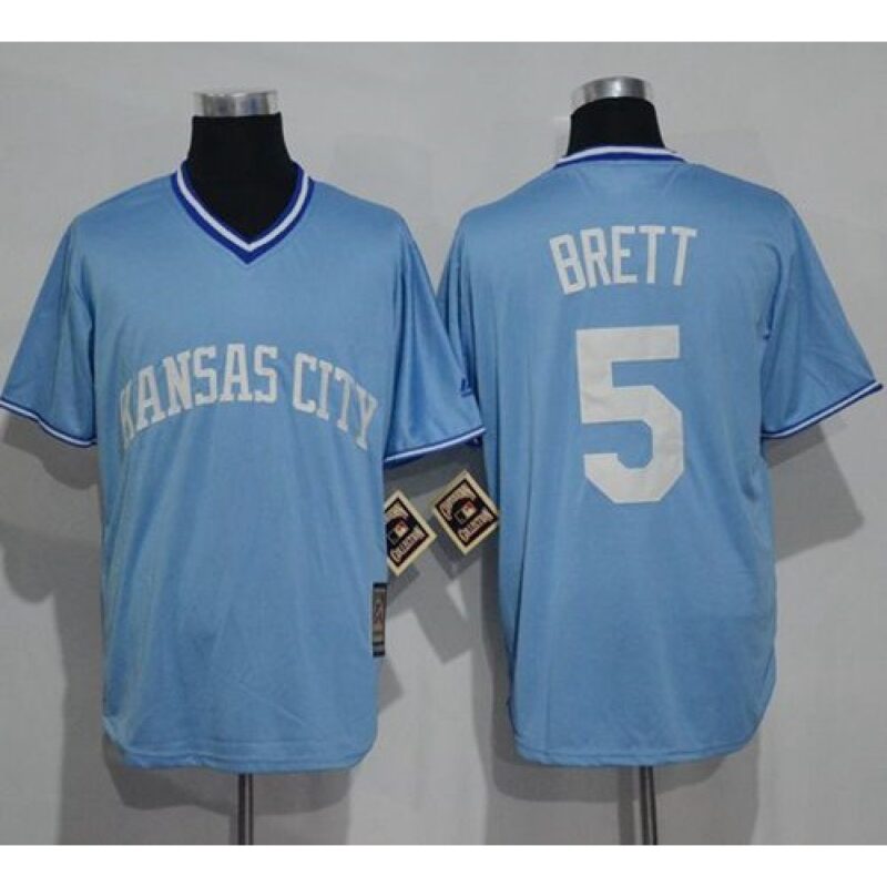 686362146d1b0_1 Royals #5 George Brett Light Blue Cooperstown Stitched MLB Jersey