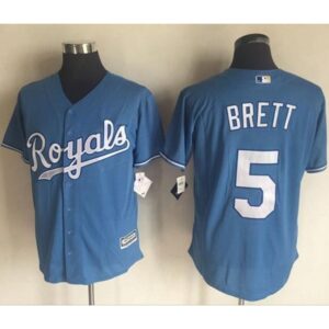 6863621e29c26_1 Royals #5 George Brett Light Blue New Cool Base Alternate 1 Stitched MLB Jersey