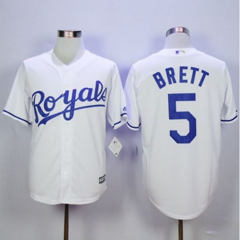 6863623565fe9_1 Royals #5 George Brett White New Cool Base Stitched MLB Jersey