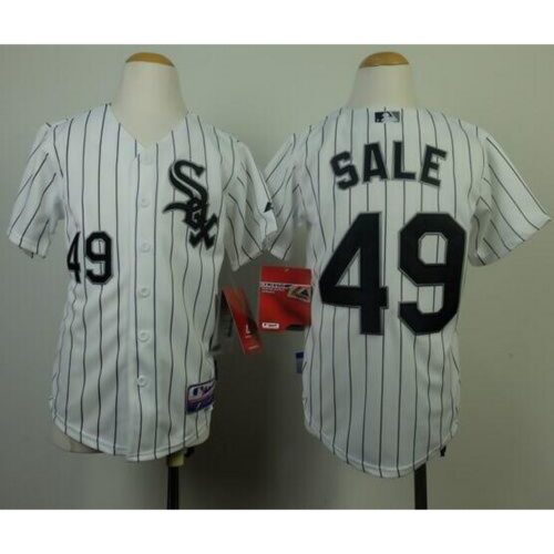 6863623e188c2_1 White Sox #49 Chris Sale White(Black Strip) Cool Base Stitched Youth MLB Jersey