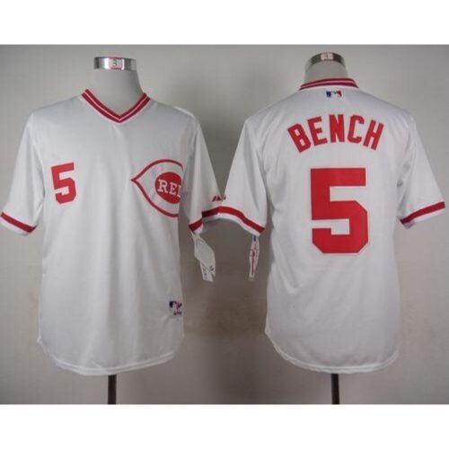 686362663c7b5_1 Reds #5 Johnny Bench White 1990 Turn Back The Clock Stitched MLB Jersey