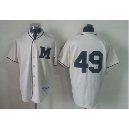 686363012497d_1 Brewers #49 Yovani Gallardo Cream 1913 Turn Back The Clock Stitched MLB Jersey