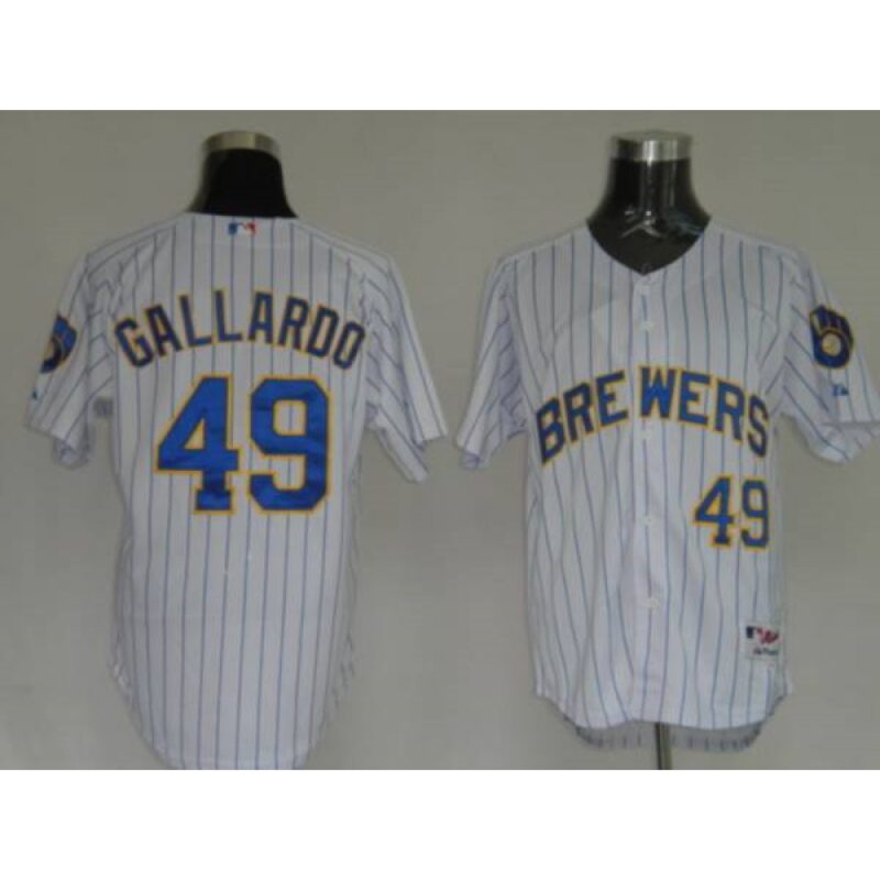 6863630ae18b5_1 Brewers #49 Yovani Gallardo Stitched White Blue Strip MLB Jersey