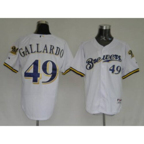 6863630e03259_1 Brewers #49 Yovani Gallardo Stitched White MLB Jersey